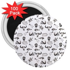 Skeleton Pattern 3  Magnets (100 Pack) by Valentinaart