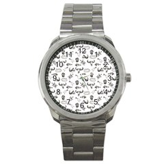 Skeleton Pattern Sport Metal Watch by Valentinaart