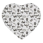 Skeleton pattern Heart Ornament (Two Sides) Back