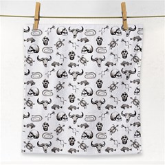 Skeleton Pattern Face Towel by Valentinaart