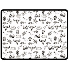 Skeleton Pattern Fleece Blanket (large)  by Valentinaart