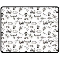 Skeleton Pattern Fleece Blanket (medium)  by Valentinaart