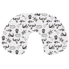 Skeleton Pattern Travel Neck Pillows by Valentinaart