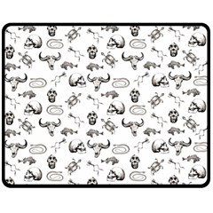 Skeleton Pattern Double Sided Fleece Blanket (medium)  by Valentinaart