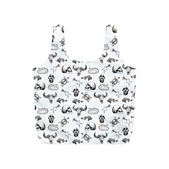 Skeleton Pattern Full Print Recycle Bags (s)  by Valentinaart