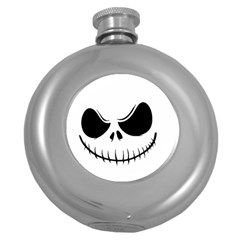 Halloween Round Hip Flask (5 Oz) by Valentinaart