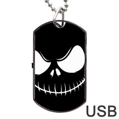 Halloween Dog Tag Usb Flash (one Side) by Valentinaart