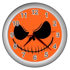 Halloween Wall Clocks (silver)  by Valentinaart