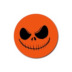 Halloween Rubber Round Coaster (4 Pack)  by Valentinaart