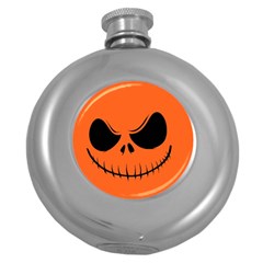 Halloween Round Hip Flask (5 Oz) by Valentinaart