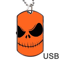 Halloween Dog Tag Usb Flash (one Side) by Valentinaart