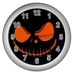 Halloween Wall Clocks (silver)  by Valentinaart