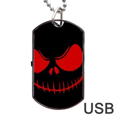 Halloween Dog Tag Usb Flash (one Side) by Valentinaart