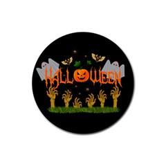 Halloween Rubber Coaster (round)  by Valentinaart