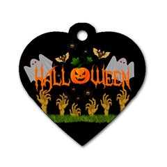 Halloween Dog Tag Heart (one Side) by Valentinaart