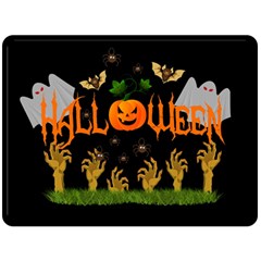 Halloween Fleece Blanket (large)  by Valentinaart