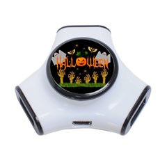 Halloween 3-port Usb Hub by Valentinaart