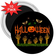 Halloween 3  Magnets (10 Pack)  by Valentinaart