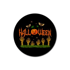 Halloween Rubber Round Coaster (4 Pack)  by Valentinaart