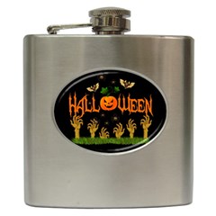 Halloween Hip Flask (6 Oz) by Valentinaart