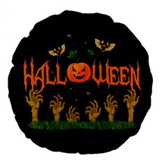 Halloween Large 18  Premium Round Cushions by Valentinaart