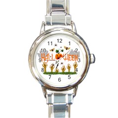 Halloween Round Italian Charm Watch by Valentinaart