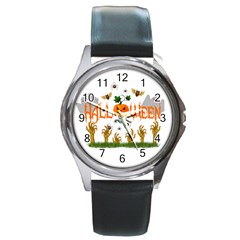 Halloween Round Metal Watch by Valentinaart