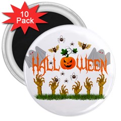 Halloween 3  Magnets (10 Pack)  by Valentinaart