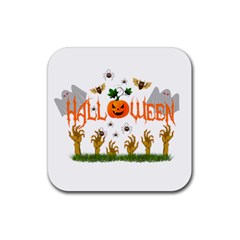 Halloween Rubber Coaster (square)  by Valentinaart