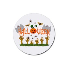 Halloween Rubber Round Coaster (4 Pack)  by Valentinaart