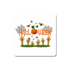 Halloween Square Magnet by Valentinaart