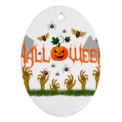 Halloween Oval Ornament (two Sides)