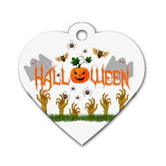 Halloween Dog Tag Heart (one Side) by Valentinaart