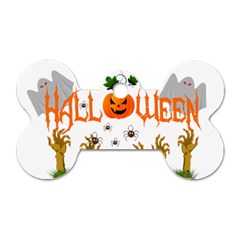 Halloween Dog Tag Bone (one Side) by Valentinaart