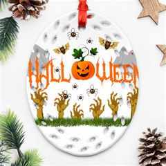 Halloween Ornament (oval Filigree) by Valentinaart