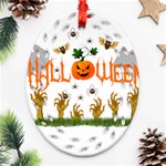 Halloween Oval Filigree Ornament (Two Sides) Front