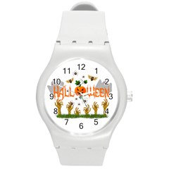 Halloween Round Plastic Sport Watch (m) by Valentinaart