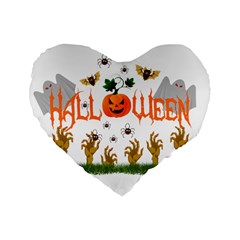 Halloween Standard 16  Premium Heart Shape Cushions by Valentinaart