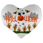 Halloween Large 19  Premium Heart Shape Cushions Back