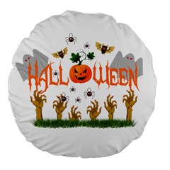 Halloween Large 18  Premium Flano Round Cushions by Valentinaart