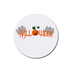 Halloween Rubber Round Coaster (4 Pack)  by Valentinaart