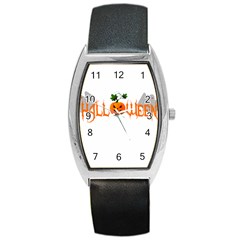 Halloween Barrel Style Metal Watch by Valentinaart