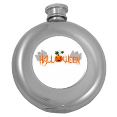 Halloween Round Hip Flask (5 Oz) by Valentinaart