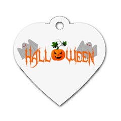 Halloween Dog Tag Heart (one Side) by Valentinaart