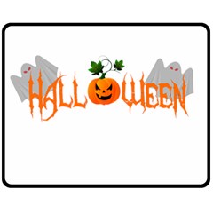 Halloween Fleece Blanket (medium)  by Valentinaart