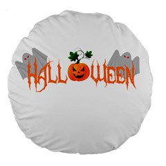 Halloween Large 18  Premium Flano Round Cushions by Valentinaart