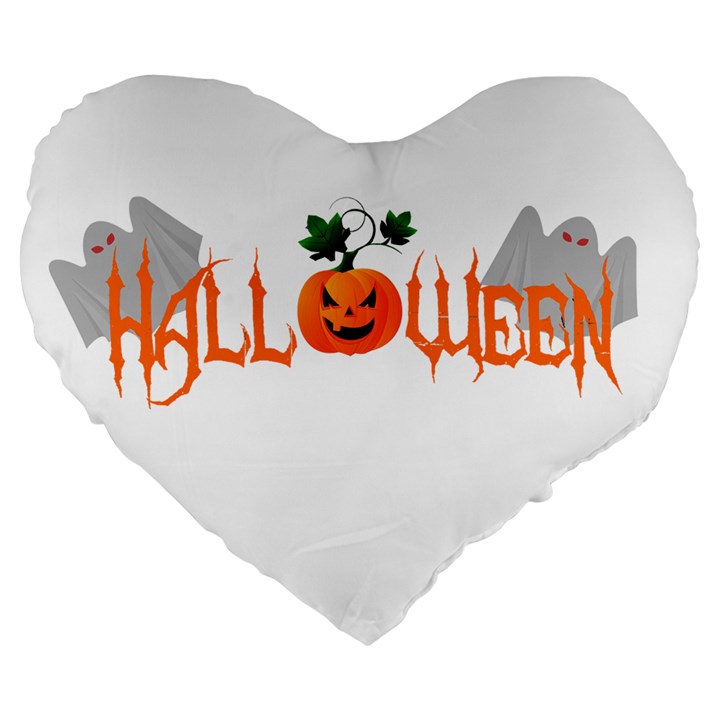 Halloween Large 19  Premium Flano Heart Shape Cushions