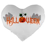 Halloween Large 19  Premium Flano Heart Shape Cushions Back