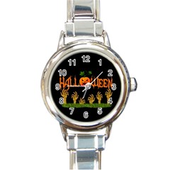 Halloween Round Italian Charm Watch by Valentinaart