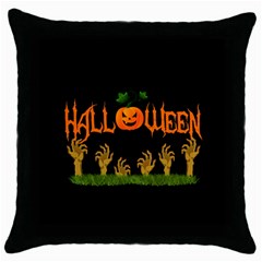 Halloween Throw Pillow Case (black) by Valentinaart